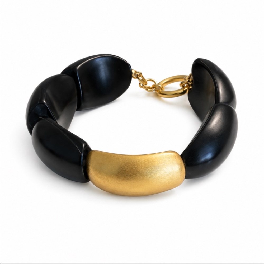 Gold and Black Link Bracelet